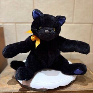 1999 Vintage Hallmark Midnight Black Cat Halloween Stuffed Animal Plush Toy 10"